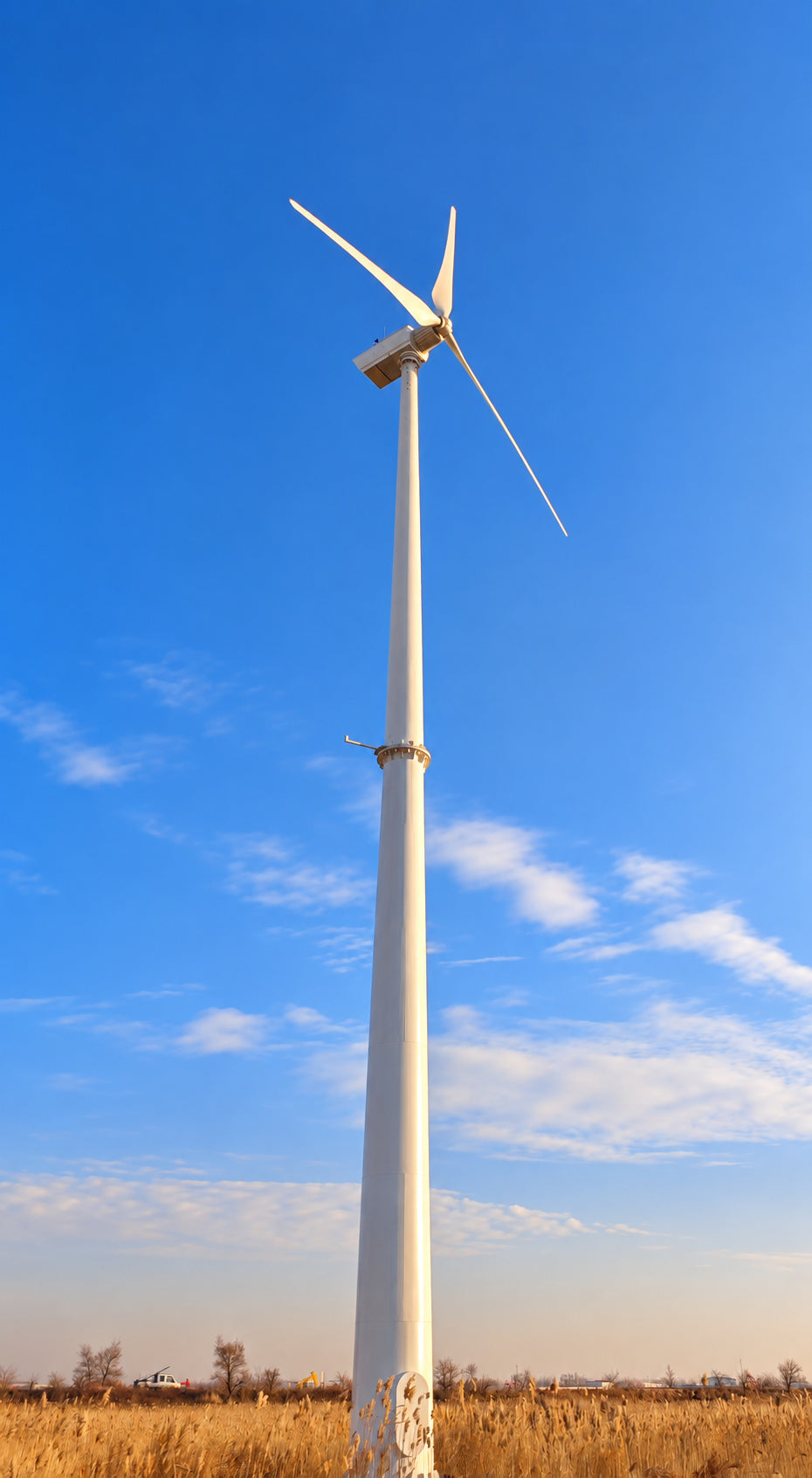 Installed 50 kW MARSTON POWER electric yaw wind turbine at a field project site