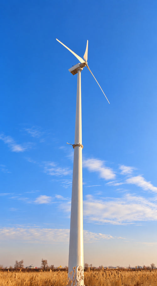 Installed 50 kW MARSTON POWER electric yaw wind turbine at a field project site